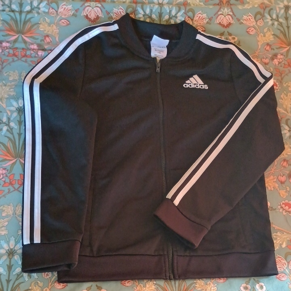 Adidas Black and White Full-Zip Track Jacket